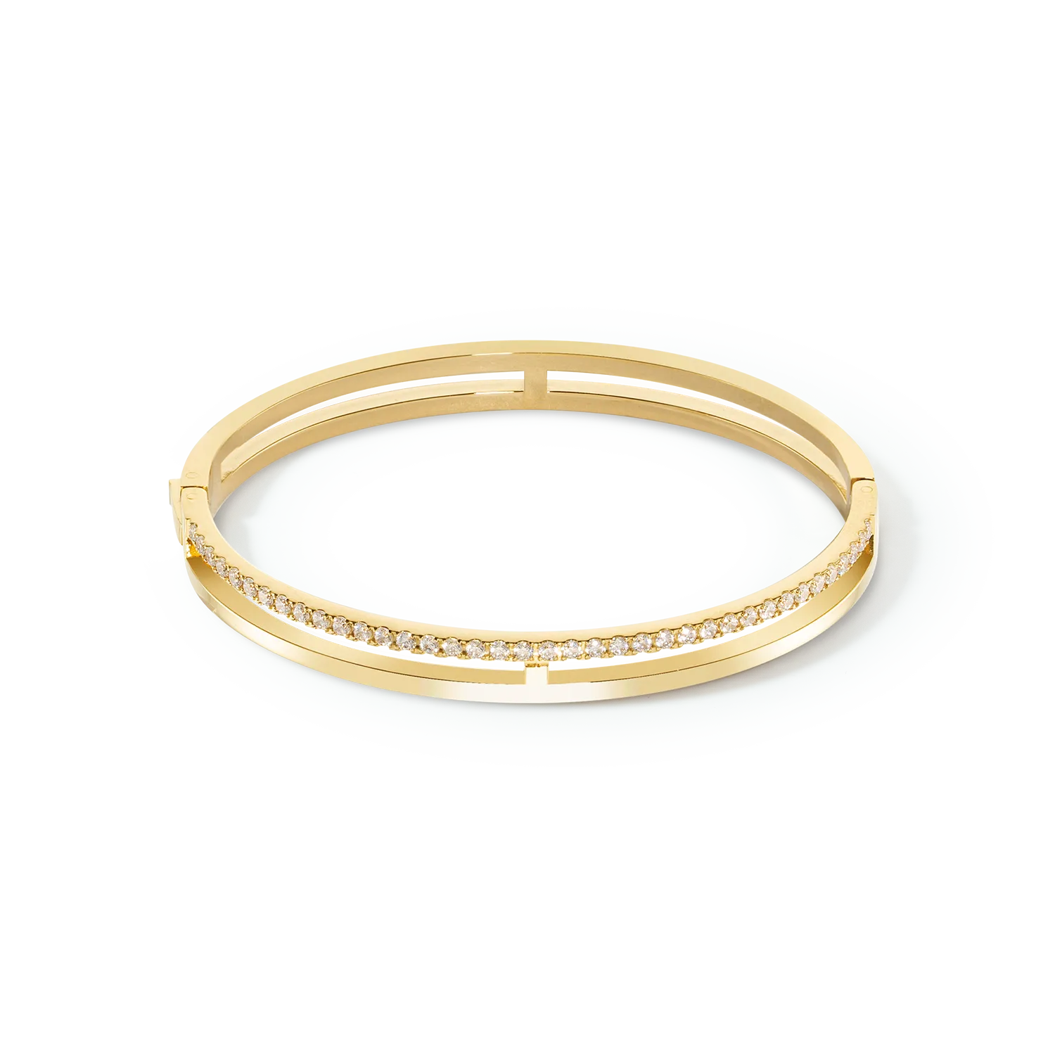 Collection 0136 - Blanc Doré - Bracelet Jonc - Cœur de Lion