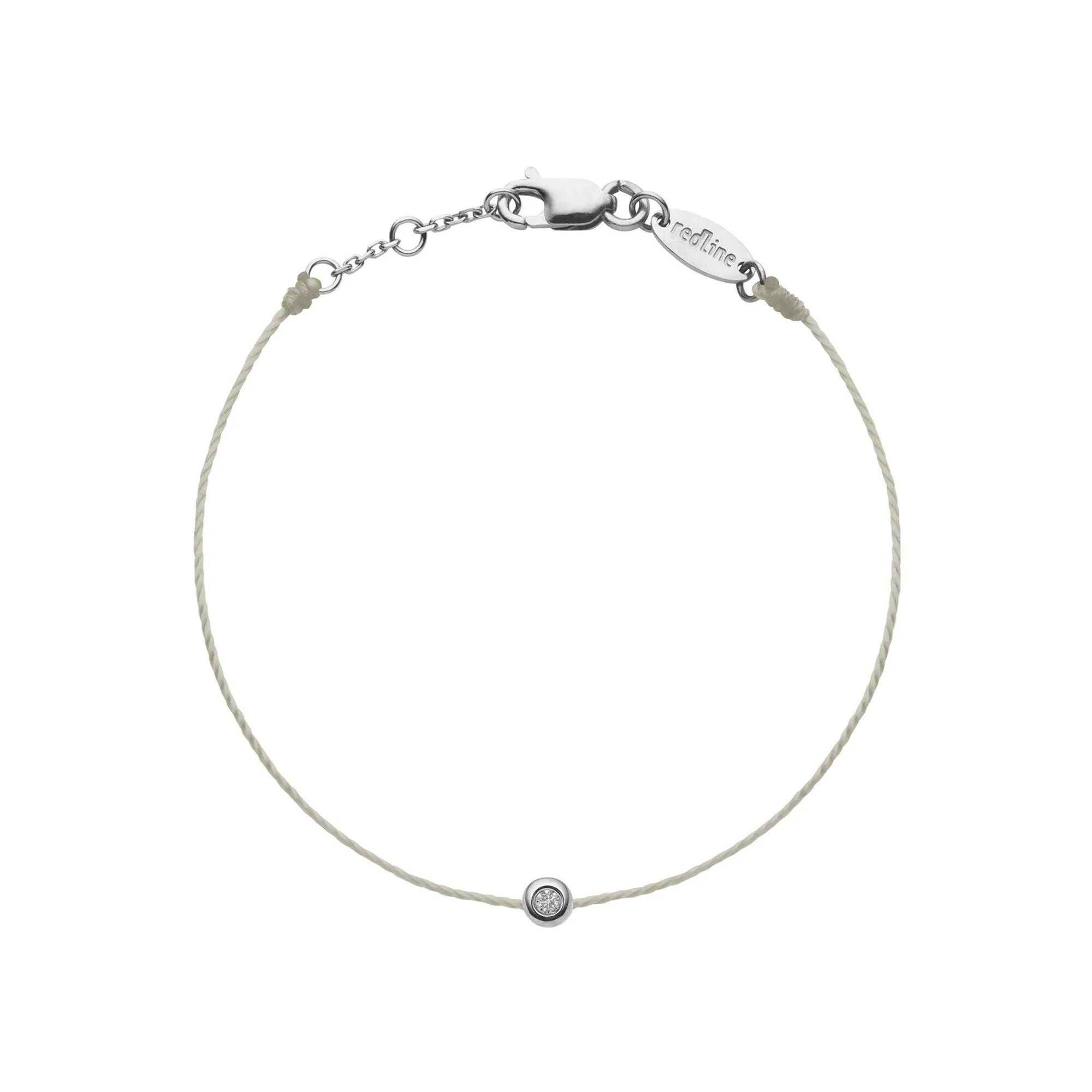 Bracelet RedLine Minimaliste Bébé sur fil perle en or blanc et diamant