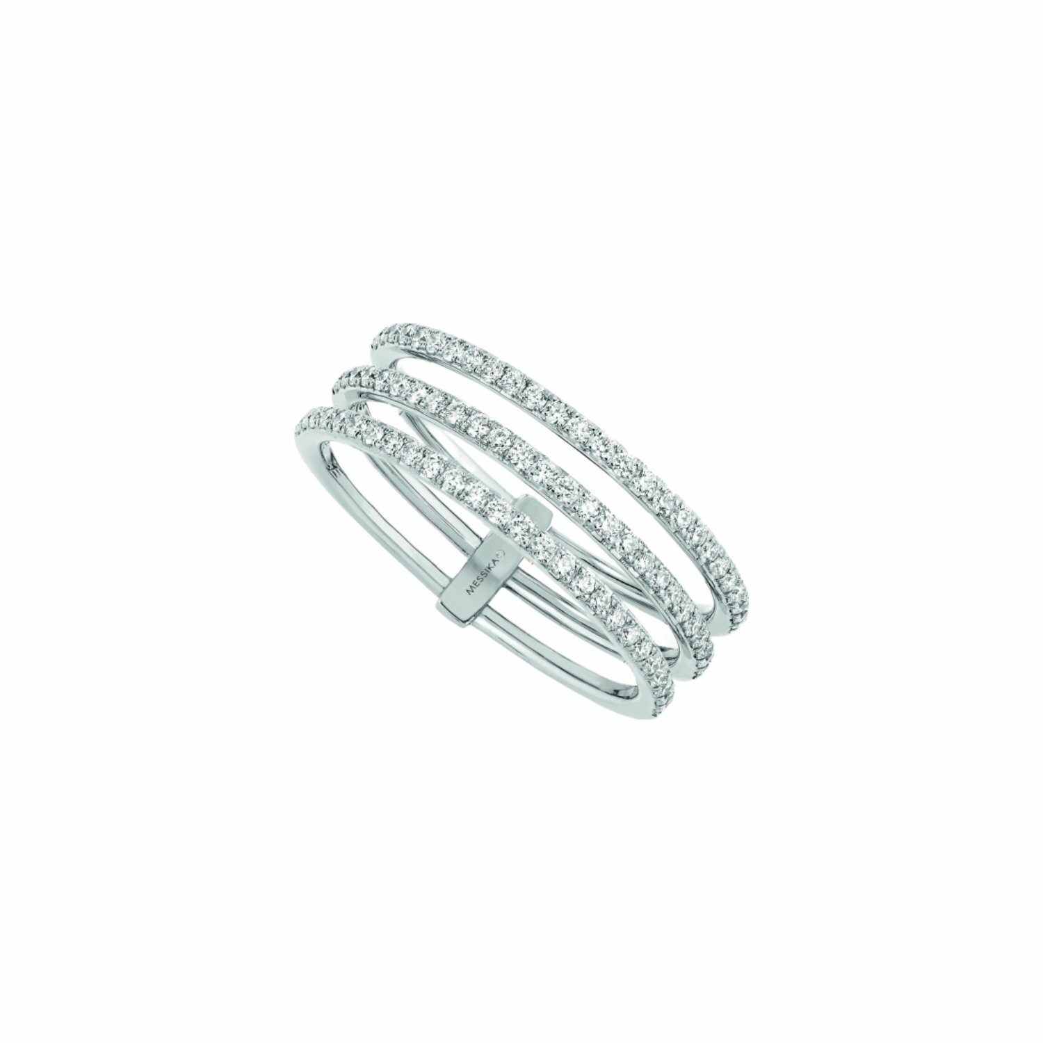 Achat Bague Messika Gatsby 3 rangs en or blanc et diamants