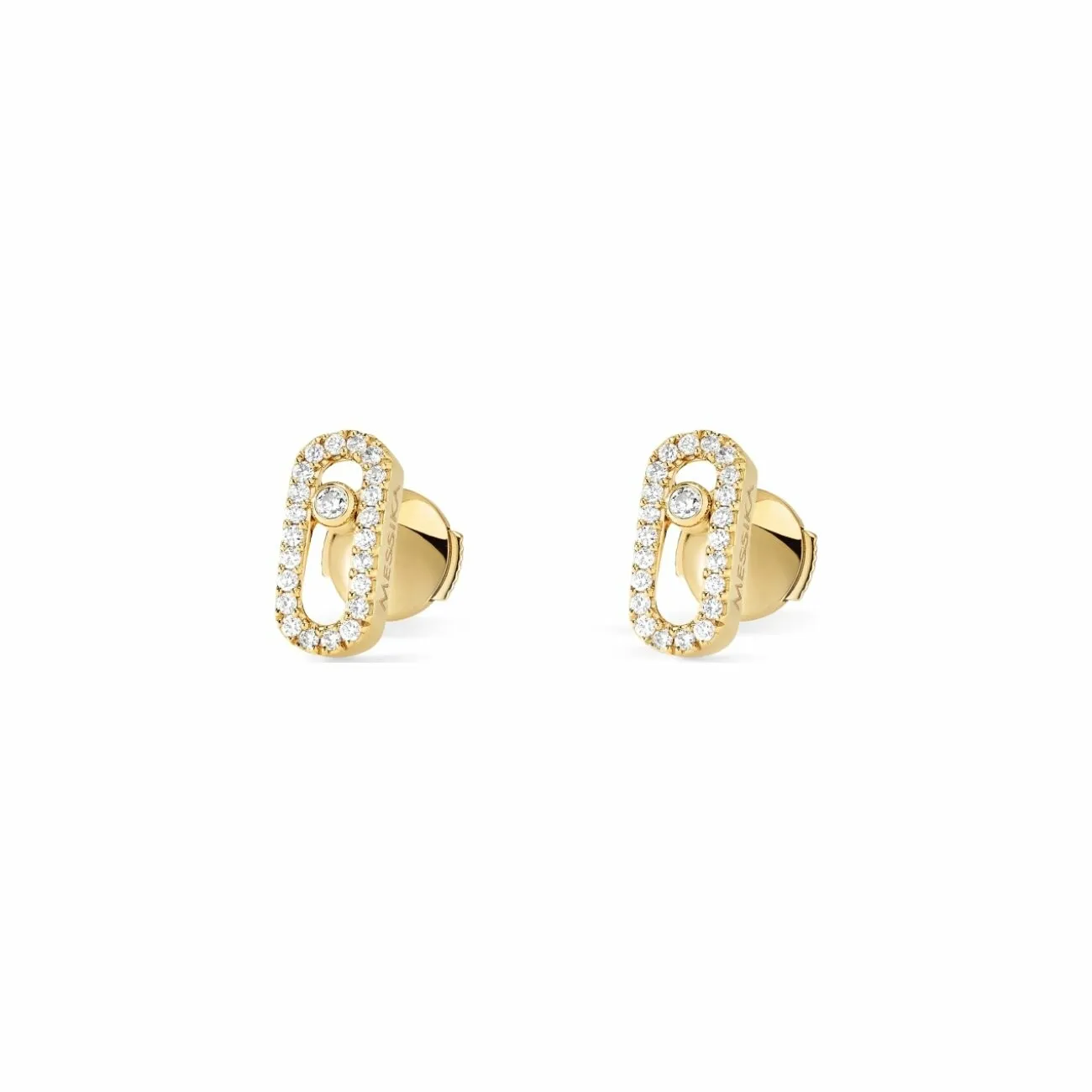 Achat Boucles d'oreilles Messika Move Uno pavées en or jaune et diamants