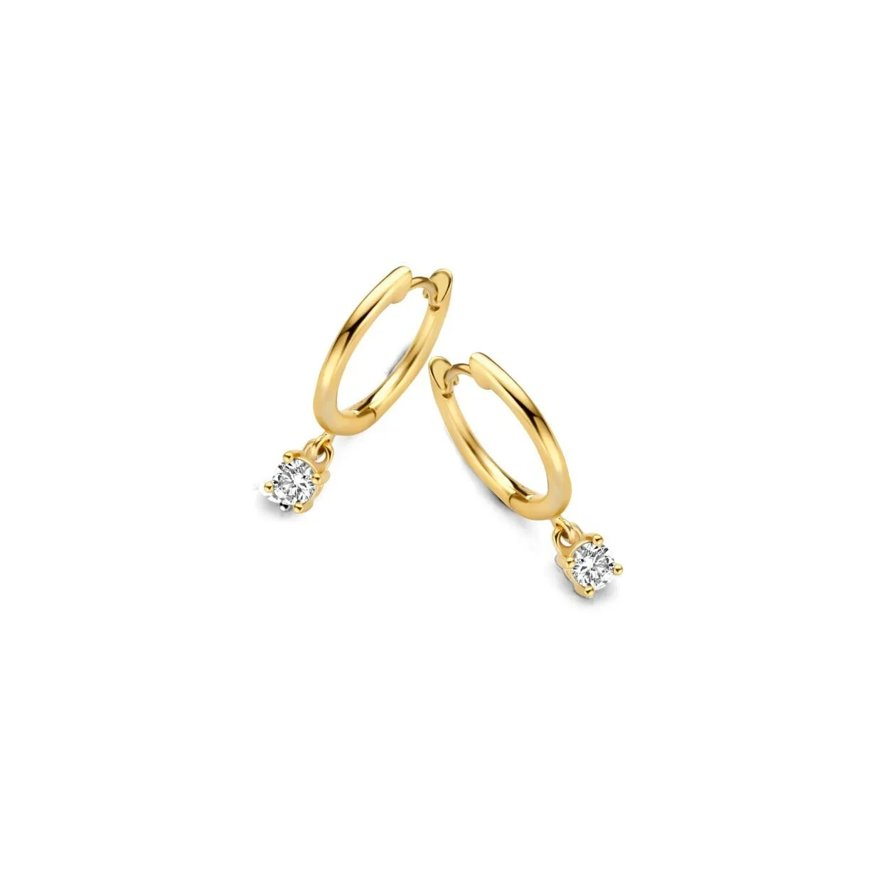 Boucles d'oreilles créoles One More Ischia Basic en or jaune et diamants 063146A - Rigal