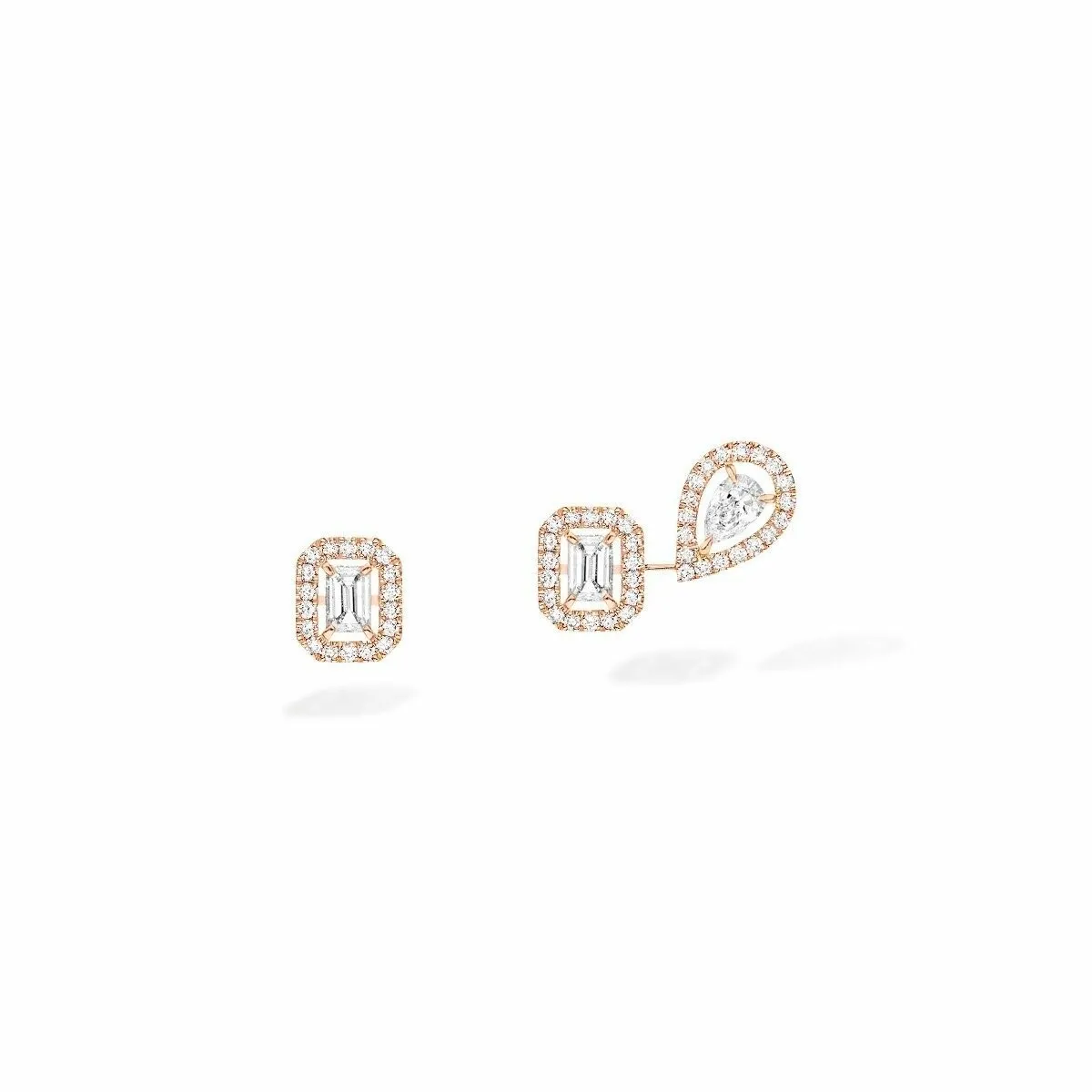 Achat Boucles d'oreilles Messika My Twin 1+2 en or rose et diamants 3x0.10ct