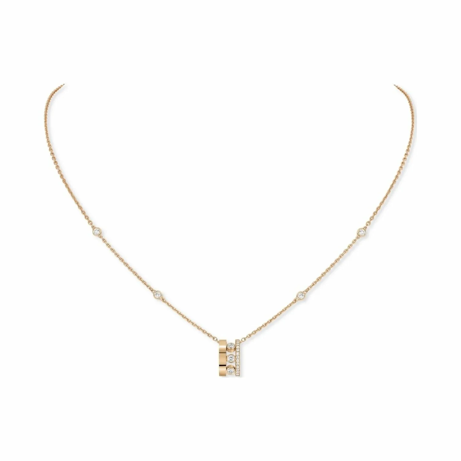 Collier Messika Move Romane en or rose et diamants