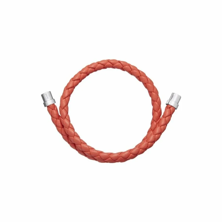 Achat Cuir pour bracelet Christofle Duo Complice en argent et cuir corail, taille 2