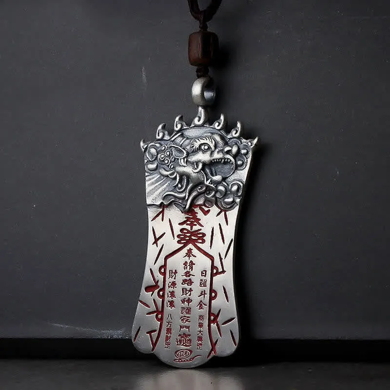 Collier pendentif Feng Shui Bagua PiXiu Cinabre Balance