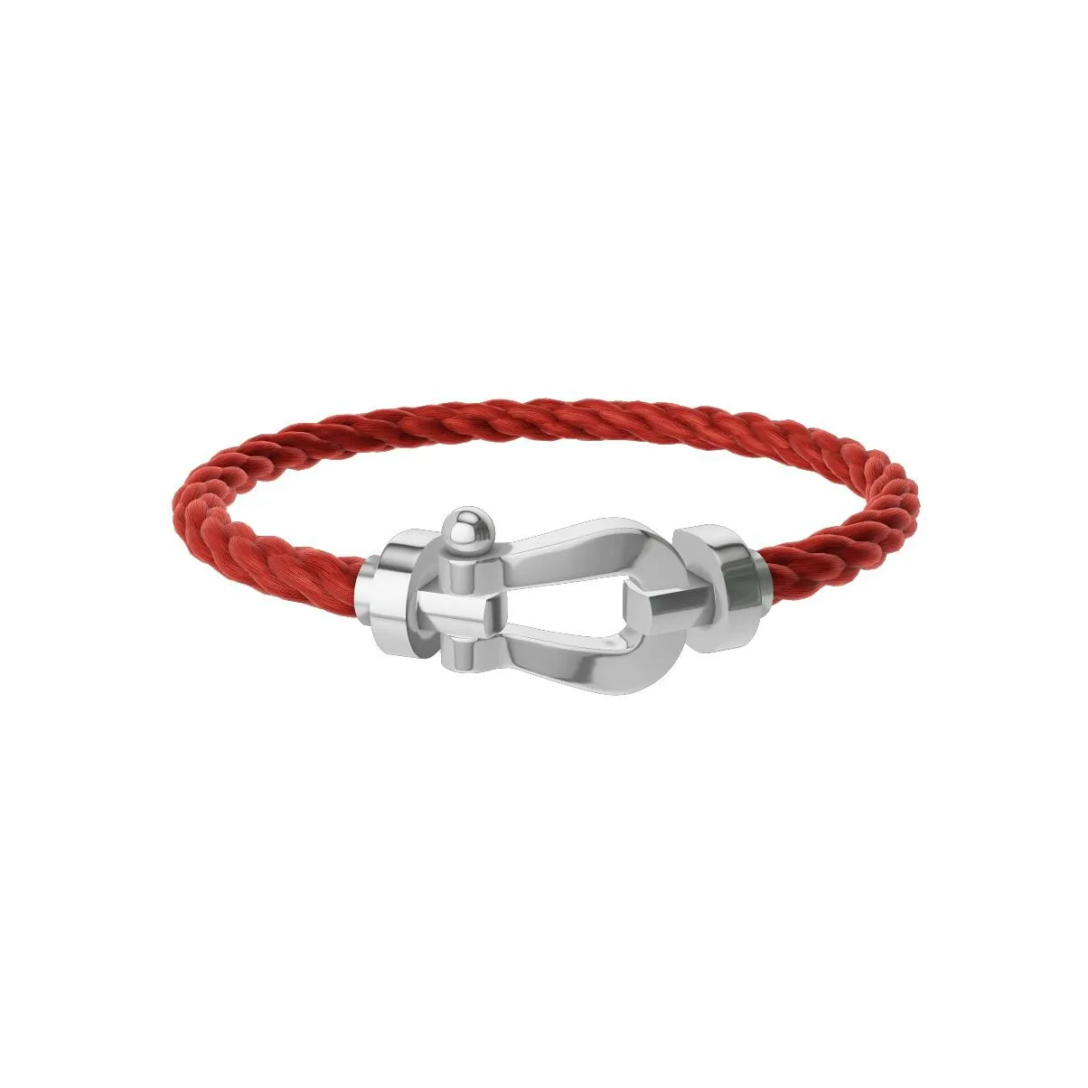 Force 10 Bracelet FRED Force 10 Grand Modèle en or blanc, câble en corderie rouge