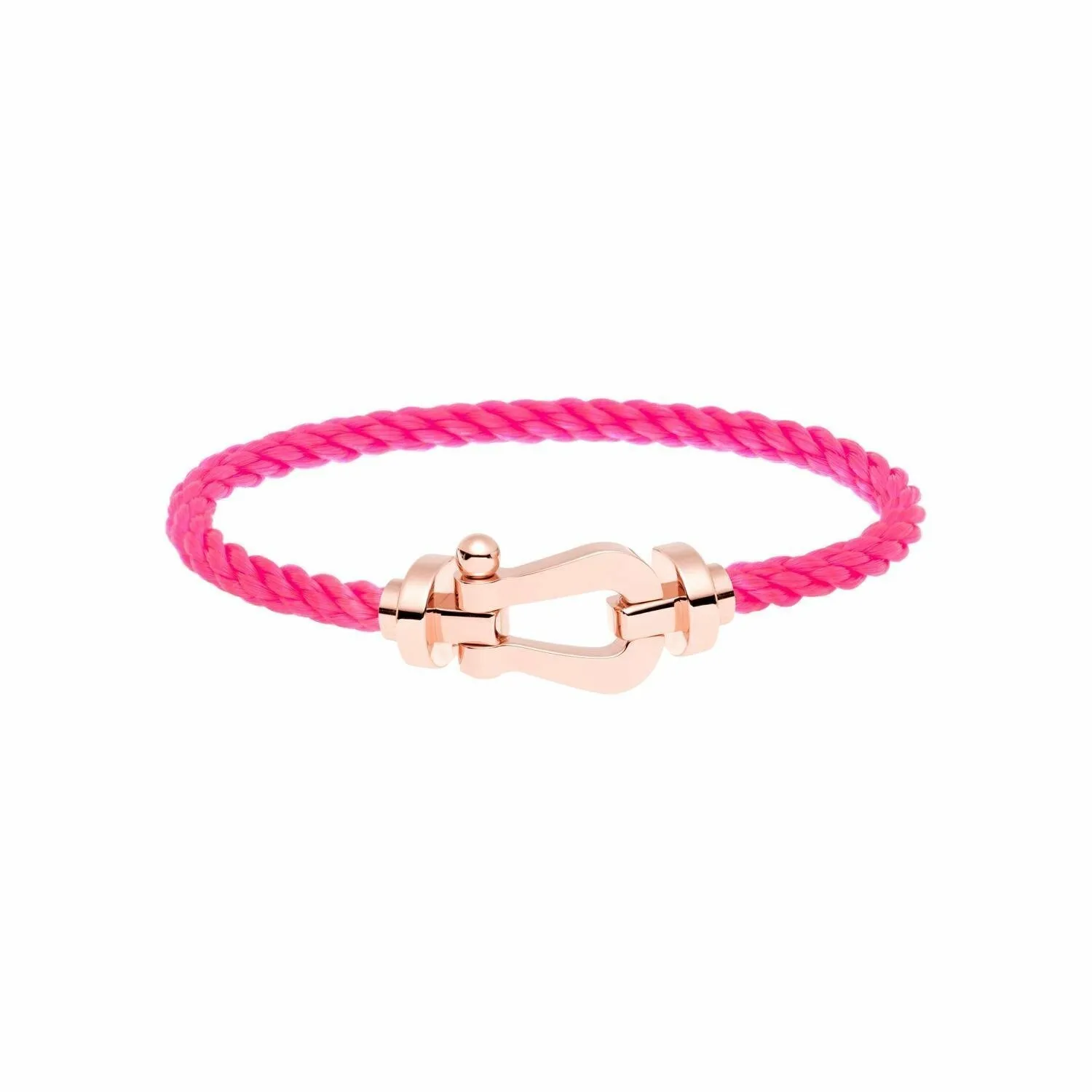 Force 10 Bracelet FRED Force 10 Grand Modèle en or rose, câble en corderie rose fluo