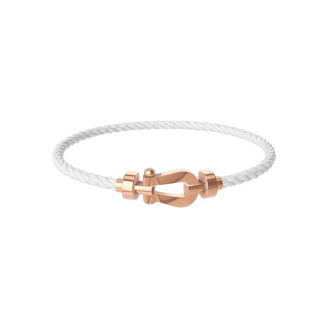 Force 10 Bracelet FRED Force 10 Moyen Modèle en or rose, câble en corderie blanc