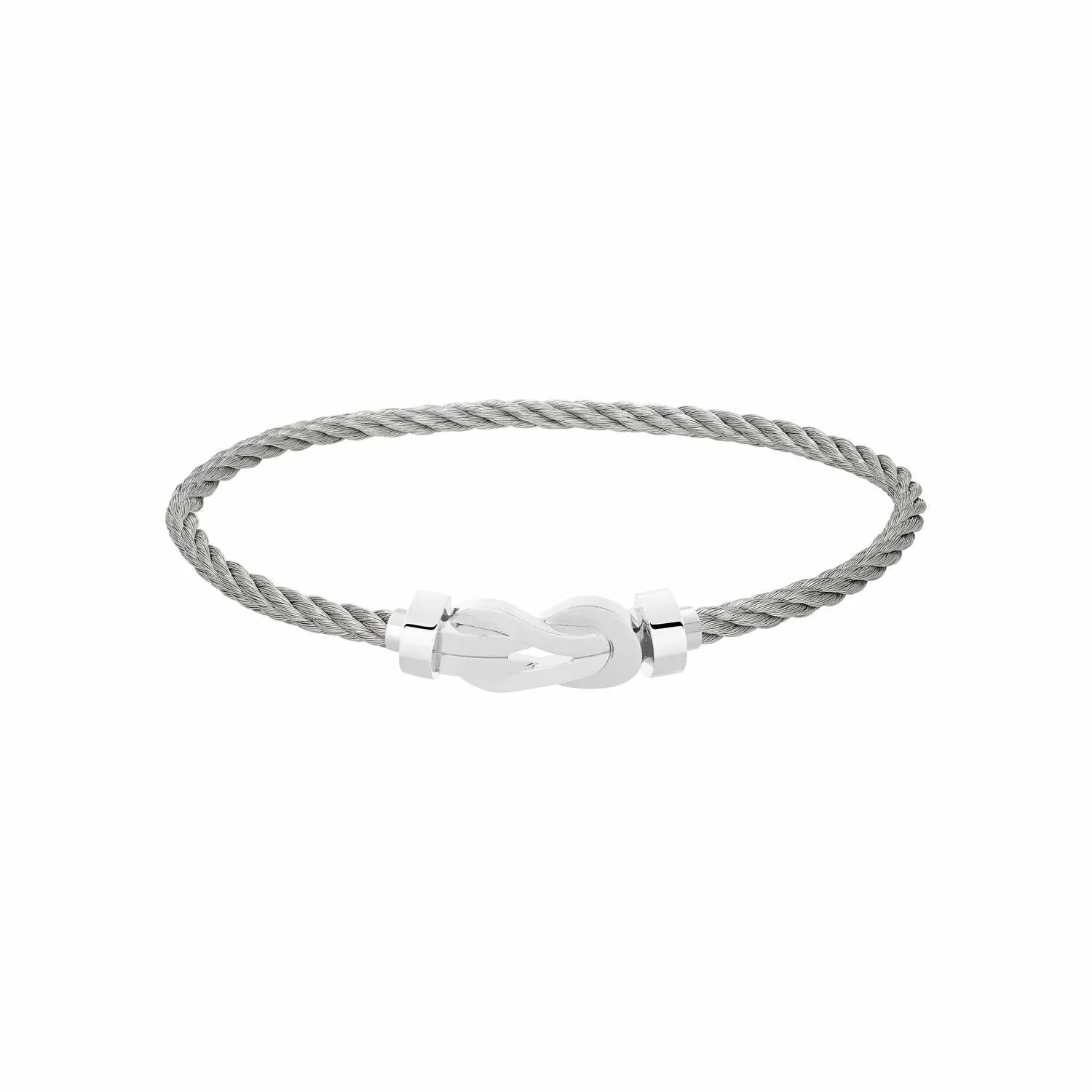 Chance Infinie Bracelet FRED Chance Infinie Moyen Modèle en or blanc, câble en acier
