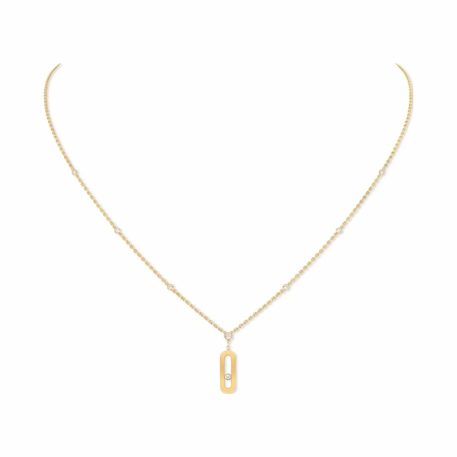 Collier long Messika Move Uno en or jaune et diamants