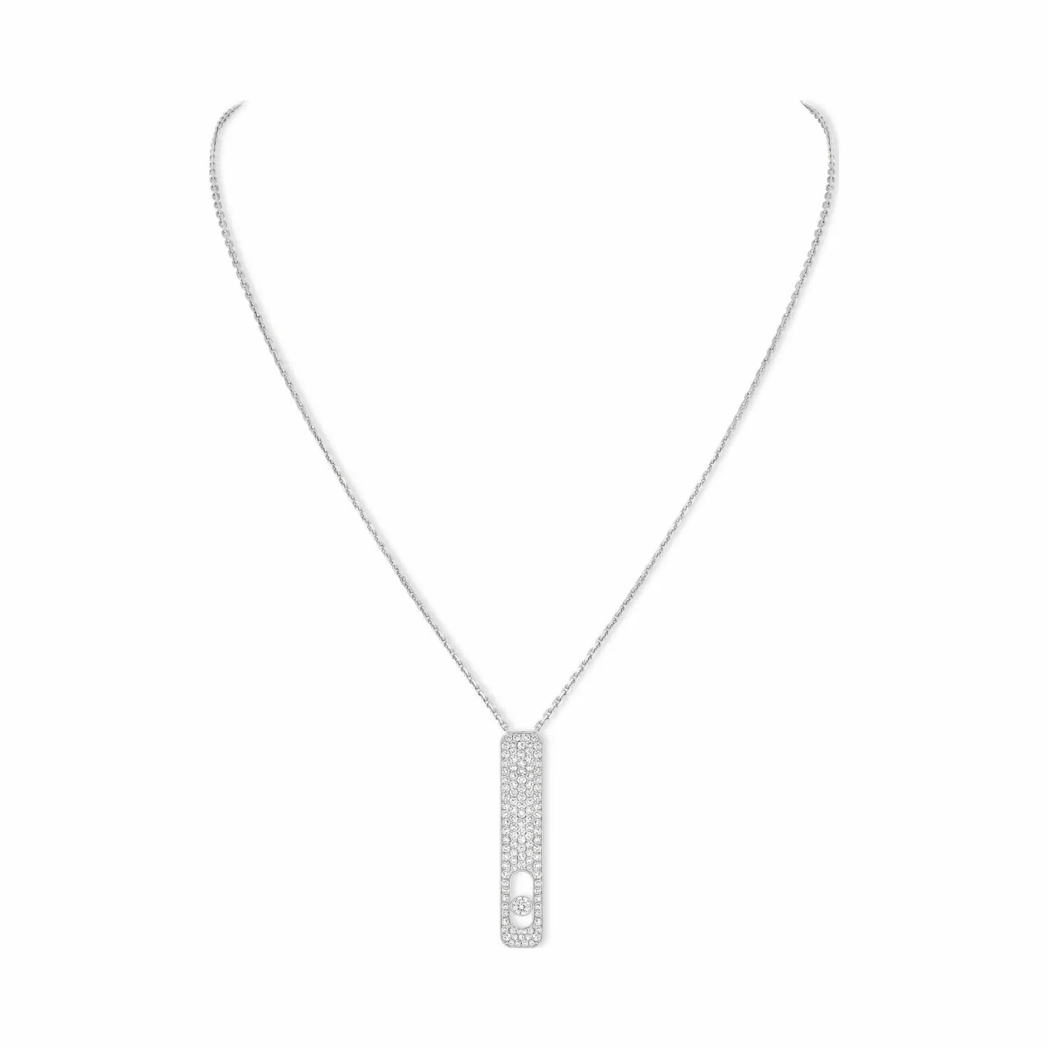 Collier Messika My First Diamond GM pavé en or blanc et diamants 10131-WG - Rigal