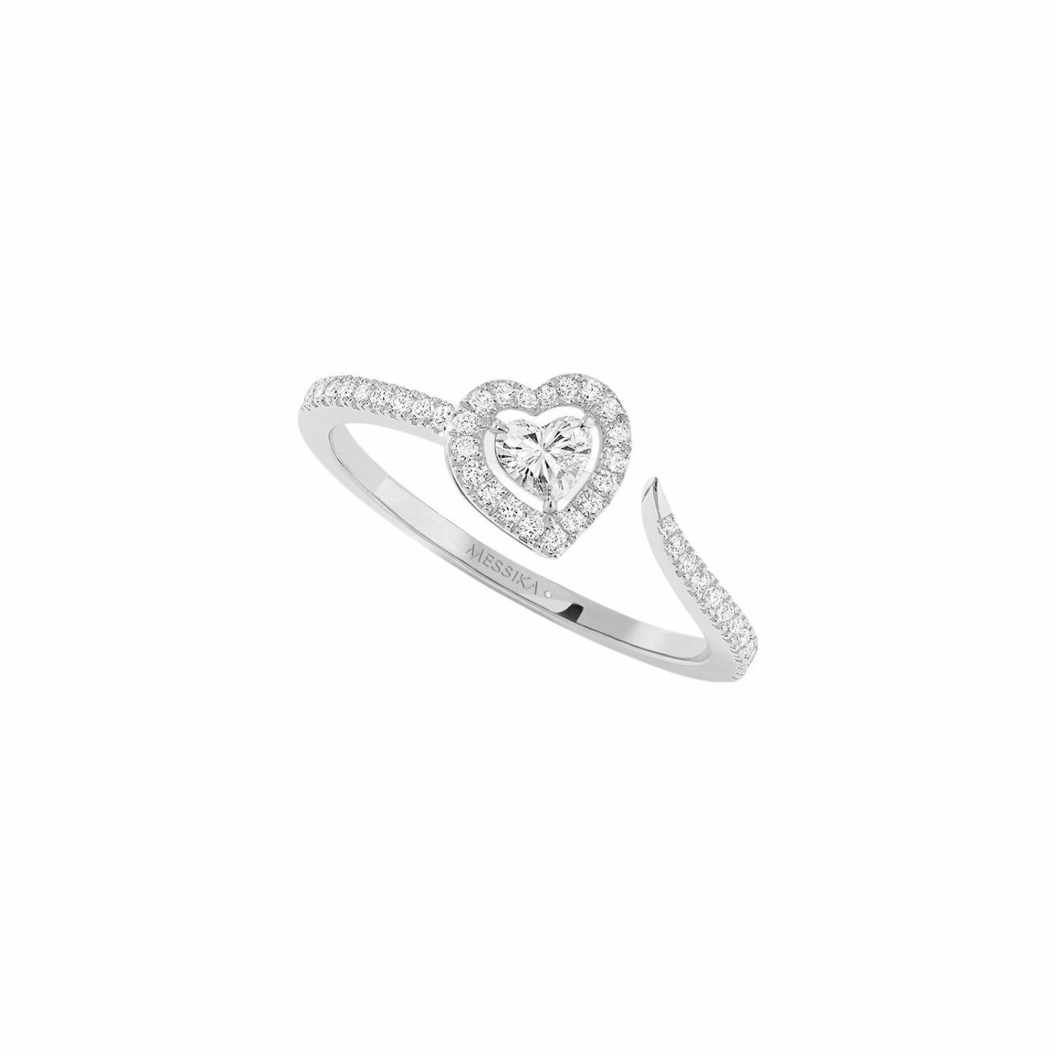 Achat Bague Messika Joy Coeur pavée en or blanc et diamants 0.15ct