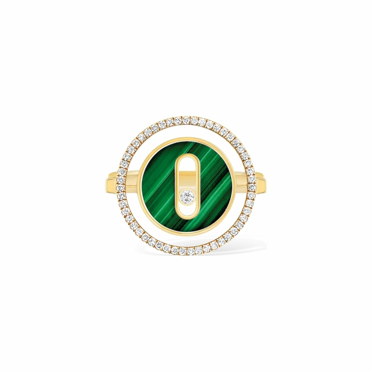 Achat Bague Messika Lucky Move PM en or jaune, malachite et diamants