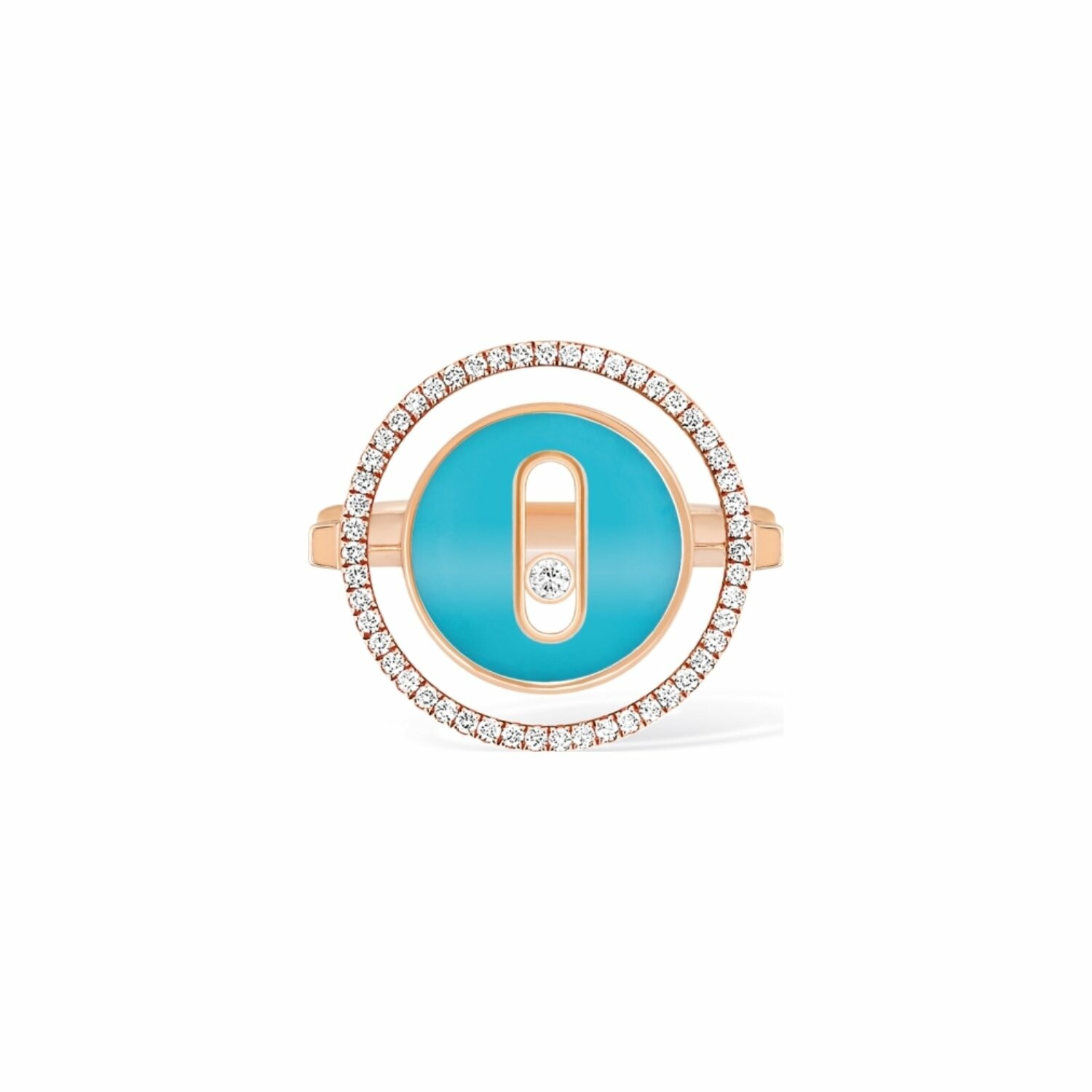 Achat Bague Messika Lucky Move PM en or rose, turquoise et diamants