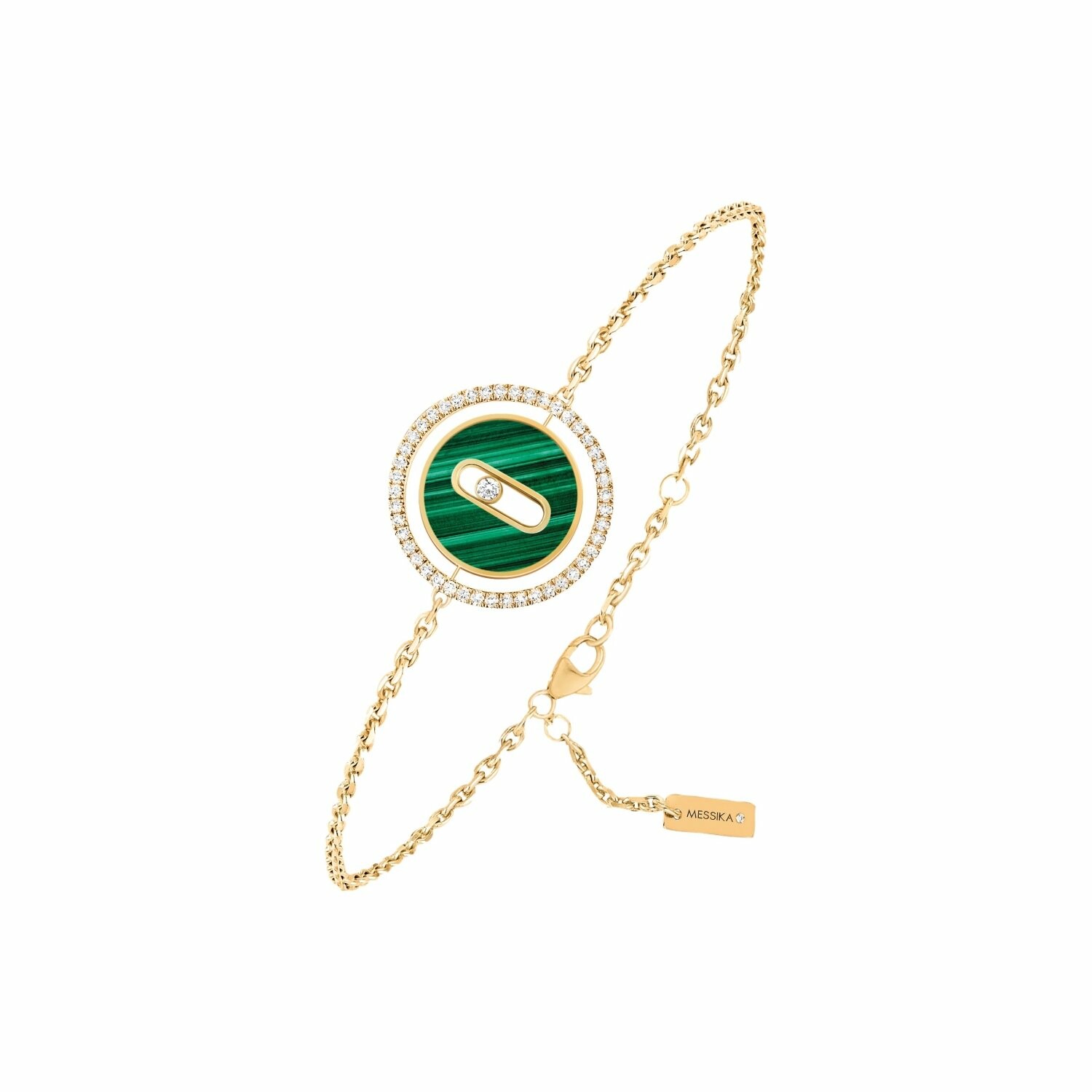 Achat Bracelet Messika Lucky Move PM en or jaune, malachite et diamants