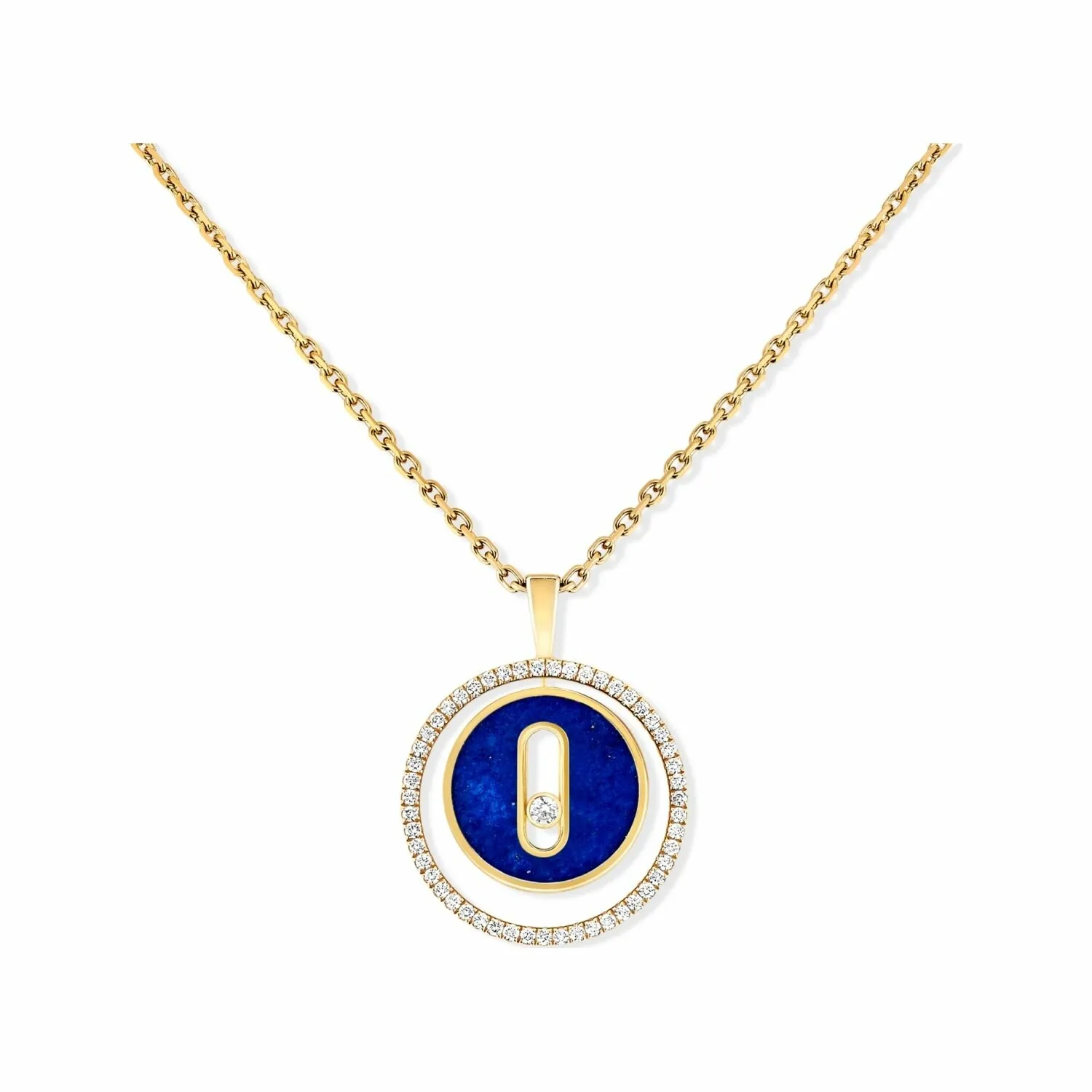 Collier Messika Lucky Move PM en or jaune, lapis lazuli et diamants