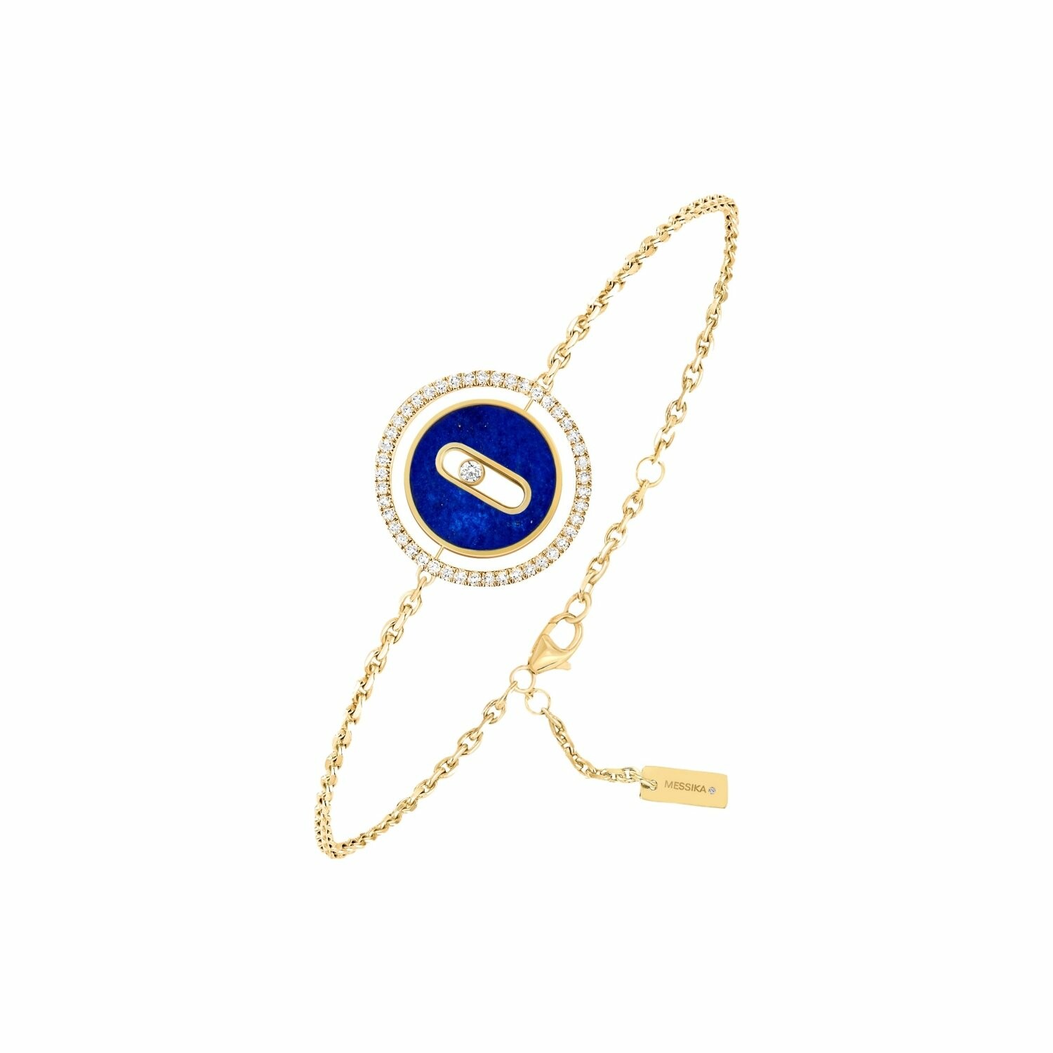 Achat Bracelet Messika Lucky Move PM en or jaune, lapis lazuli et diamants