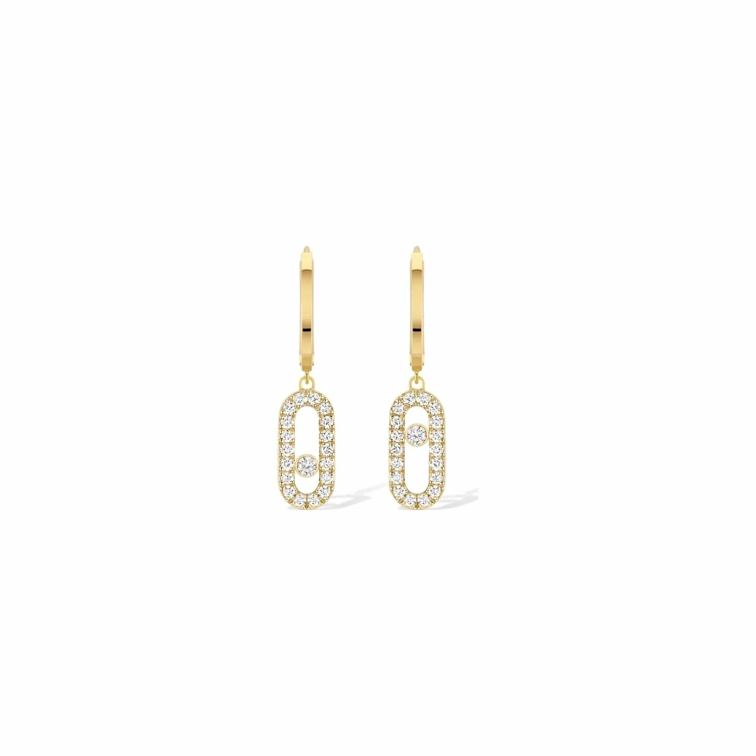 Achat Boucles d'oreilles créoles Messika Move Uno en or jaune et diamants