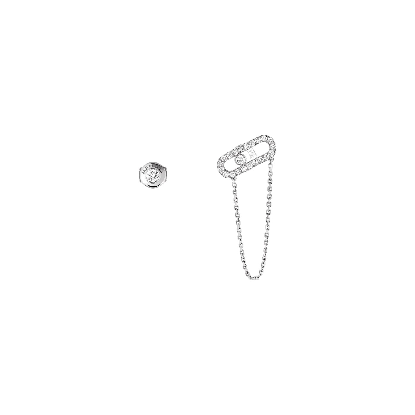 Achat Boucles d'oreilles Messika Move Uno en or blanc et diamants