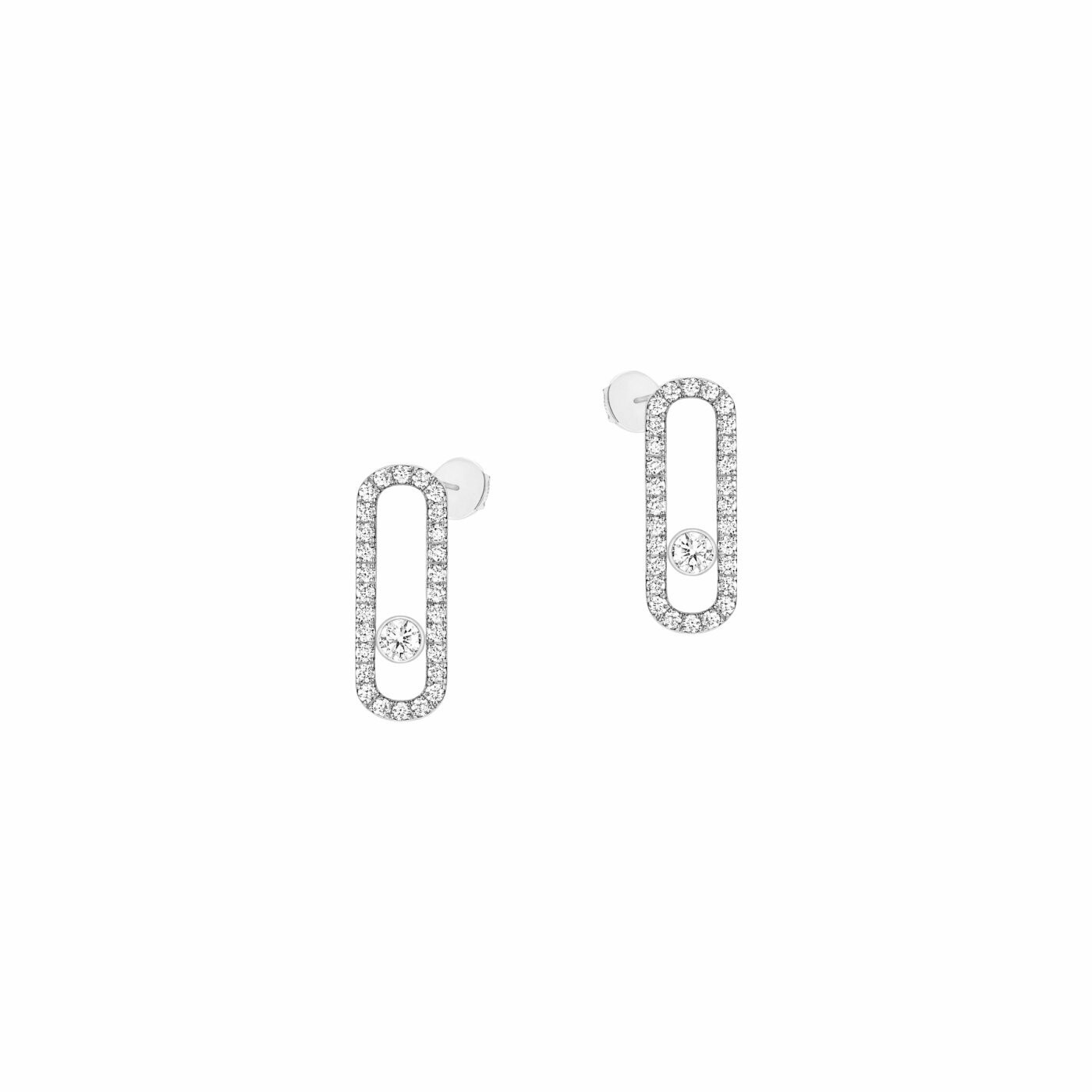 Achat Boucles d'oreilles Messika Move Uno GM pavées en or blanc et diamants