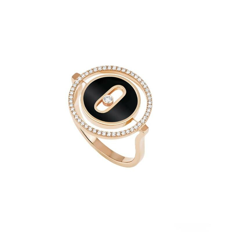 Achat Bague Messika Lucky Move PM en or rose, onyx et diamants