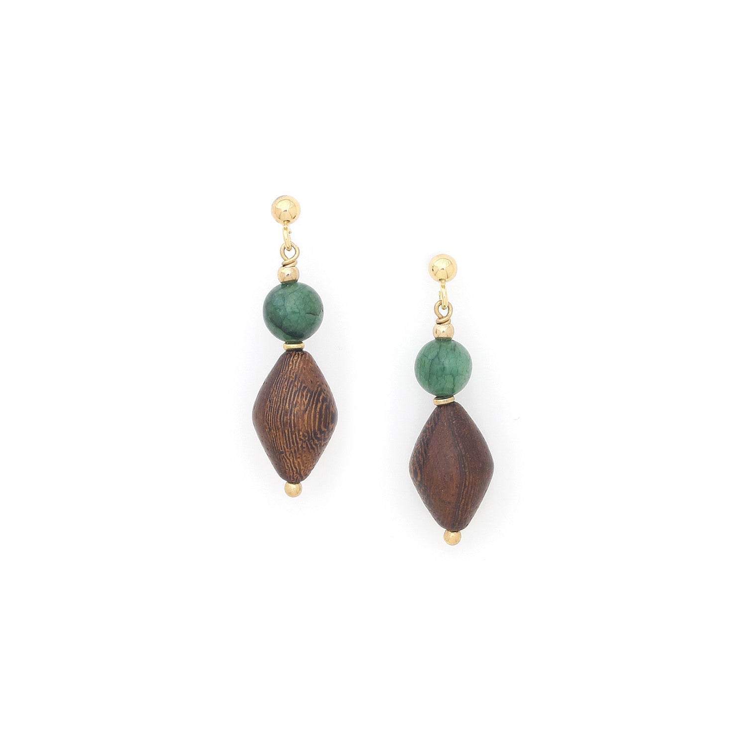 Aventurine - Poussoir - Boucles d'oreilles - Nature Bijoux