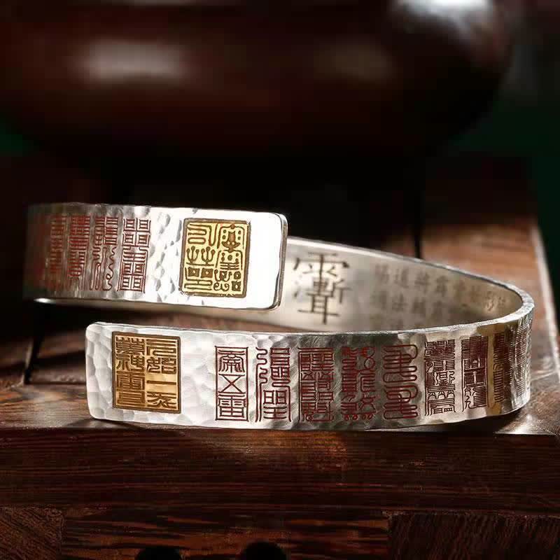 Bracelet manchette de guérison en cuivre avec lettres