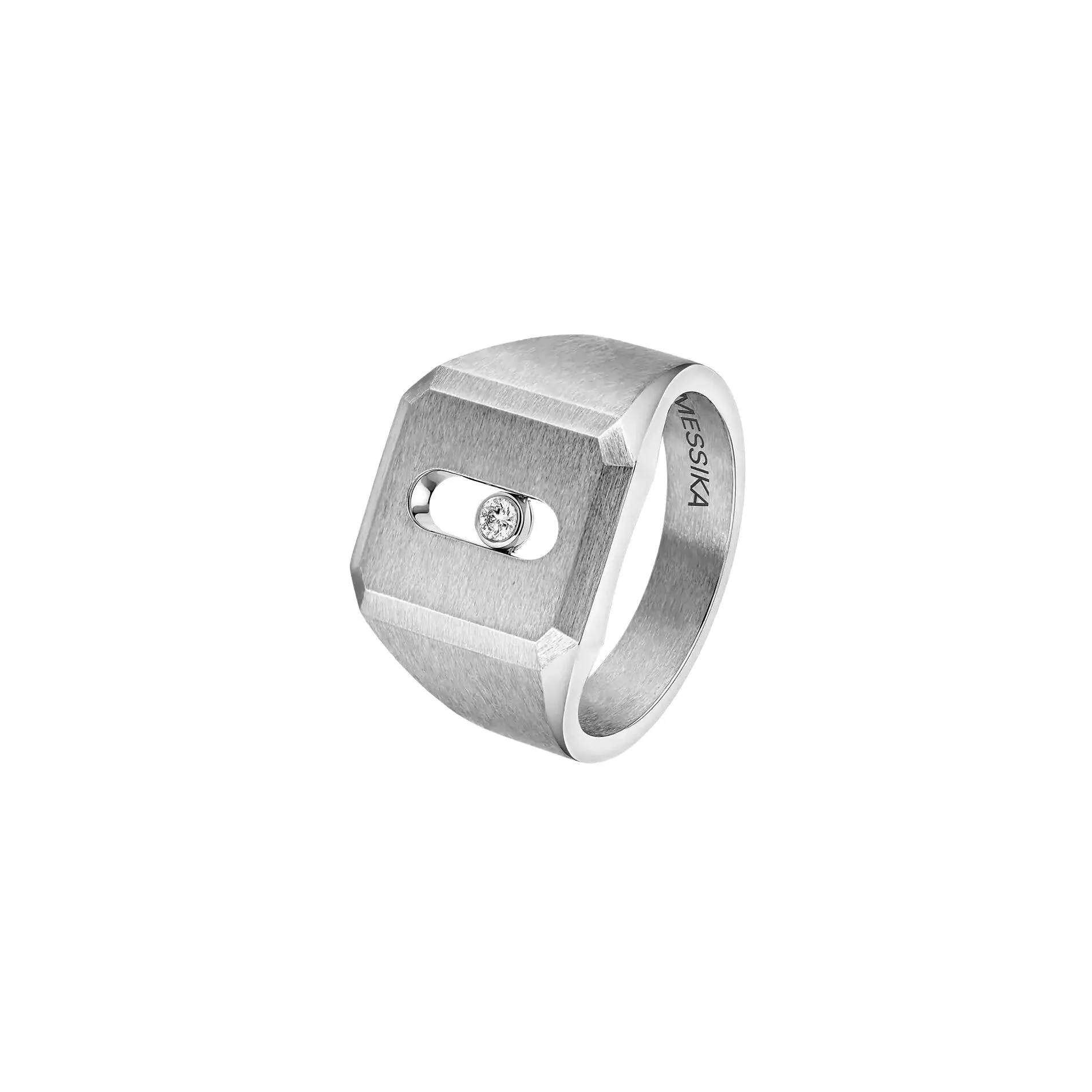Achat Bague chevalière Messika Move Titanium Naturel en titane et diamant