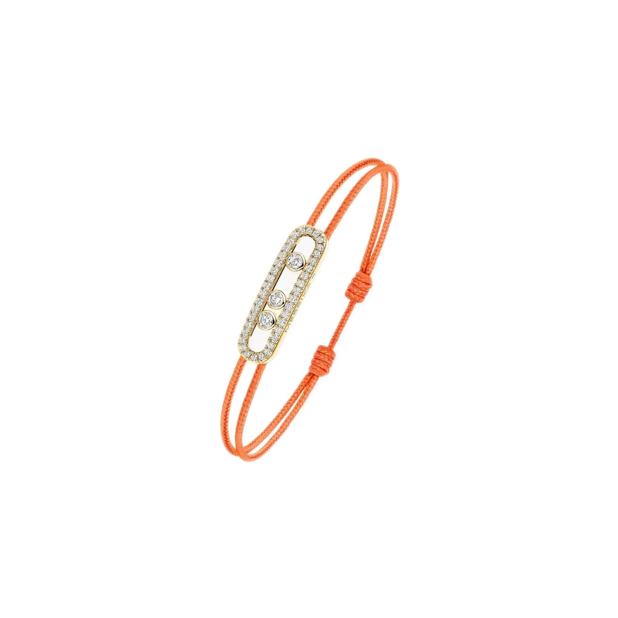Achat Bracelet cordon Messika Care(s) orange pavé en or jaune et diamants