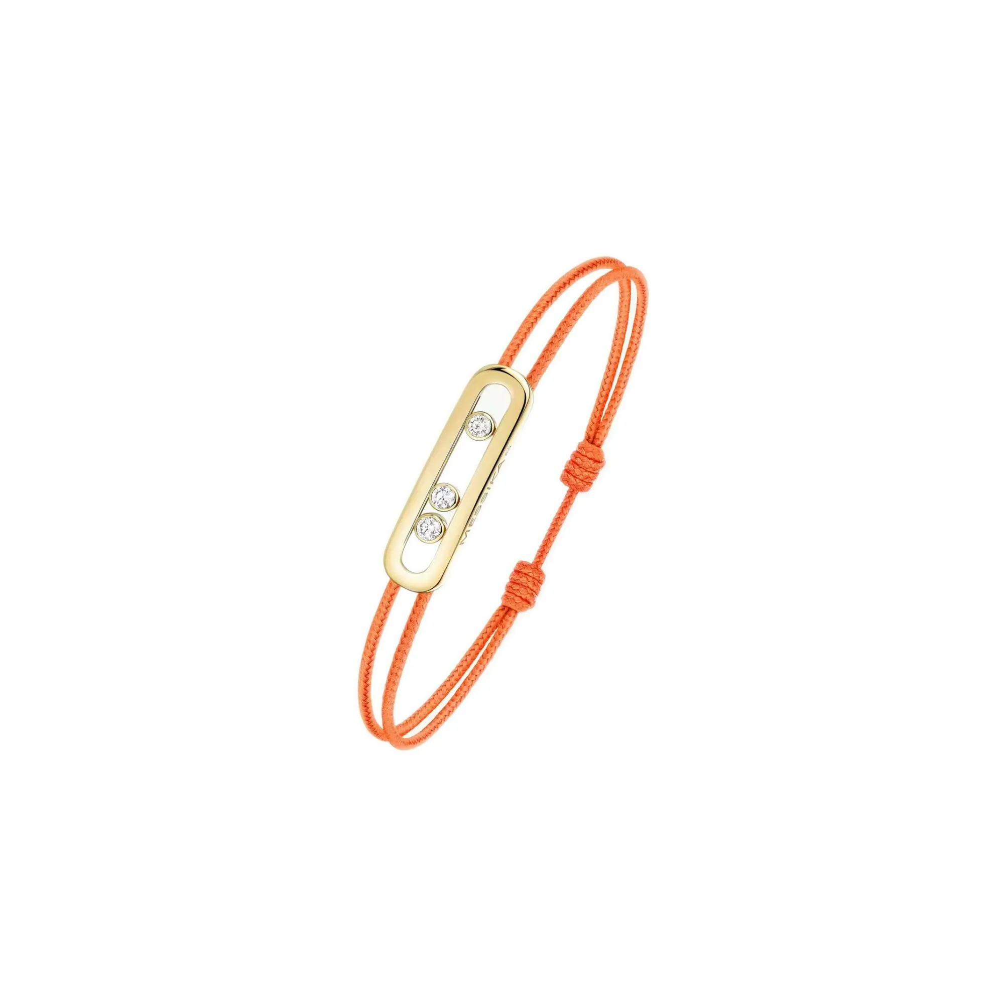 Achat Bracelet cordon Messika Care(s) orange en or jaune et diamants
