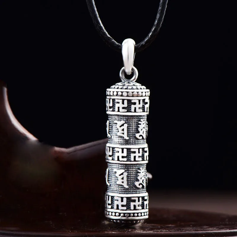Buddha Stones tibétain Om Mani Padme Hum bouddha croix gammée chance collier pendentif