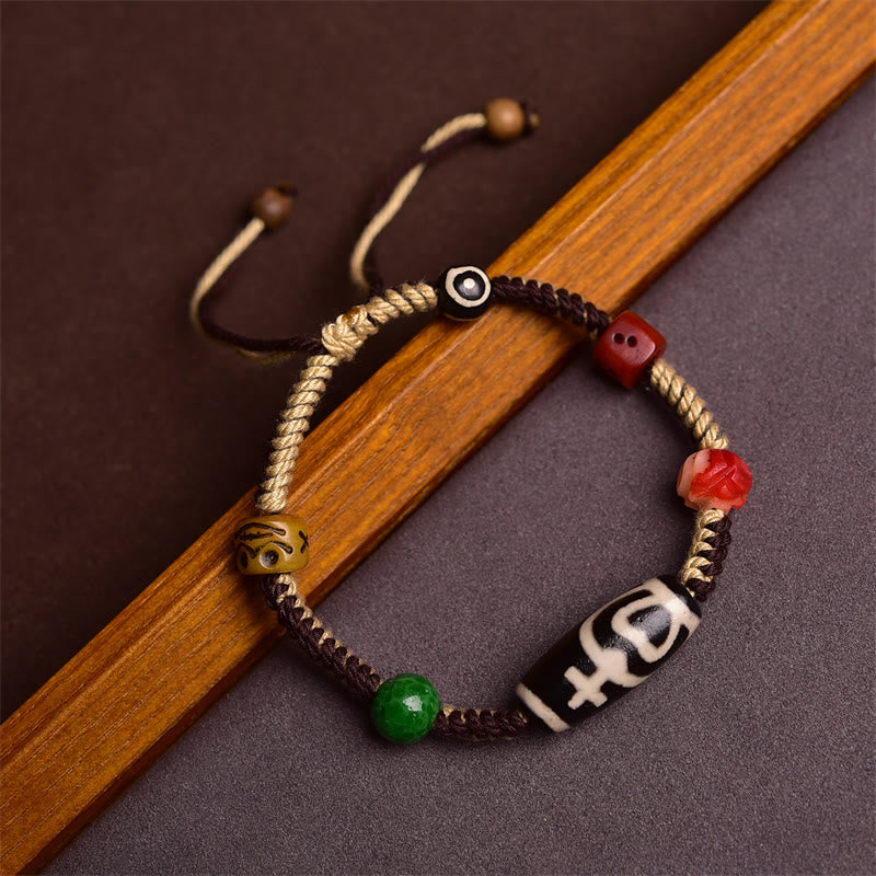Bracelet en corde tressée fait main avec Buddha Stones