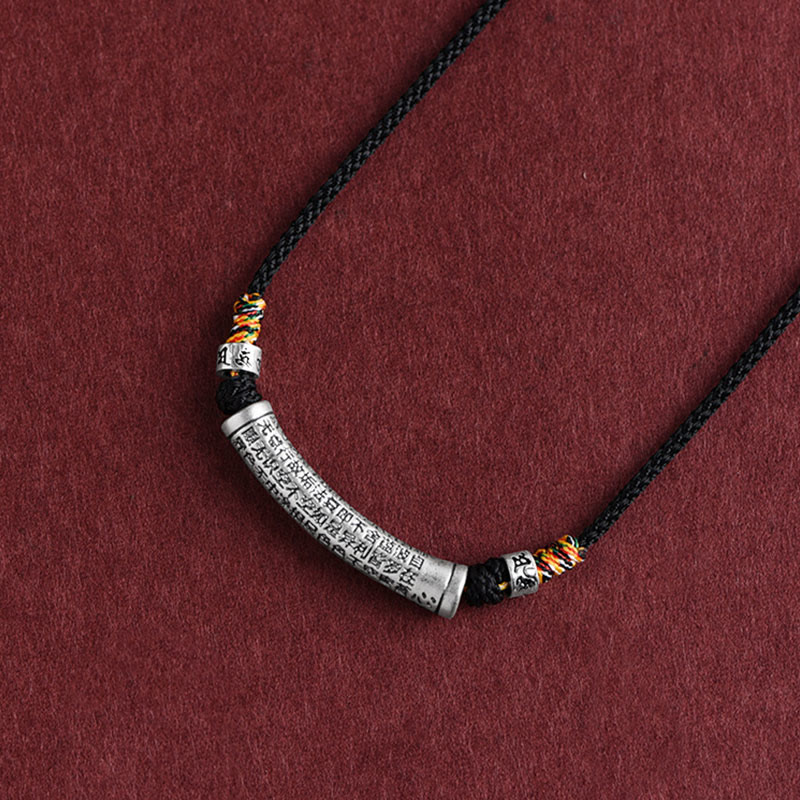 Buddha Stones en argent sterling 999 avec six mots vrais du Sutra du cœur