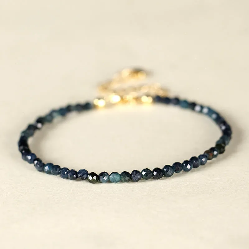 Bracelet de sagesse en perles de cuivre et tourmaline indicolite avec Buddha Stones