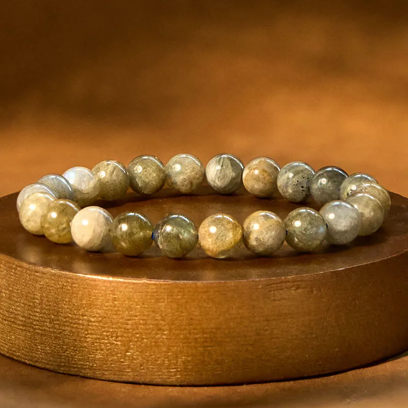 Bracelet de soutien de guérison en perles de labradorite naturelle de Buddha Stones