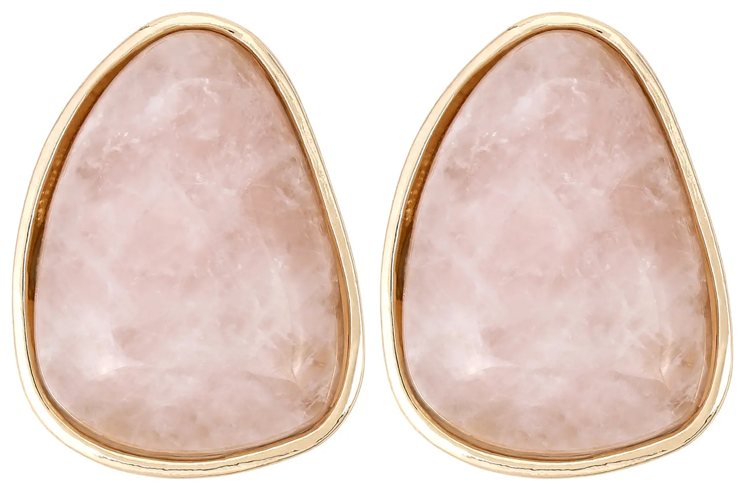 Boucles d'oreilles clips - Rose Quartz