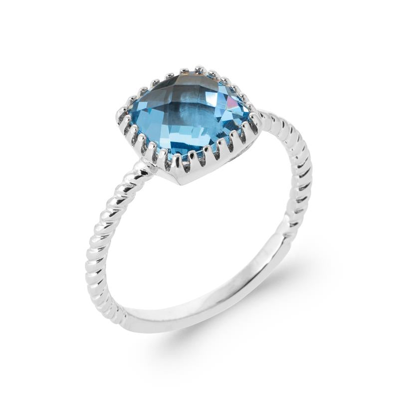 Solitaire Bleu Clair - Argent - Bague Azuline
