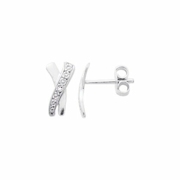 Achat Boucles d'oreilles clou en or blanc et diamants