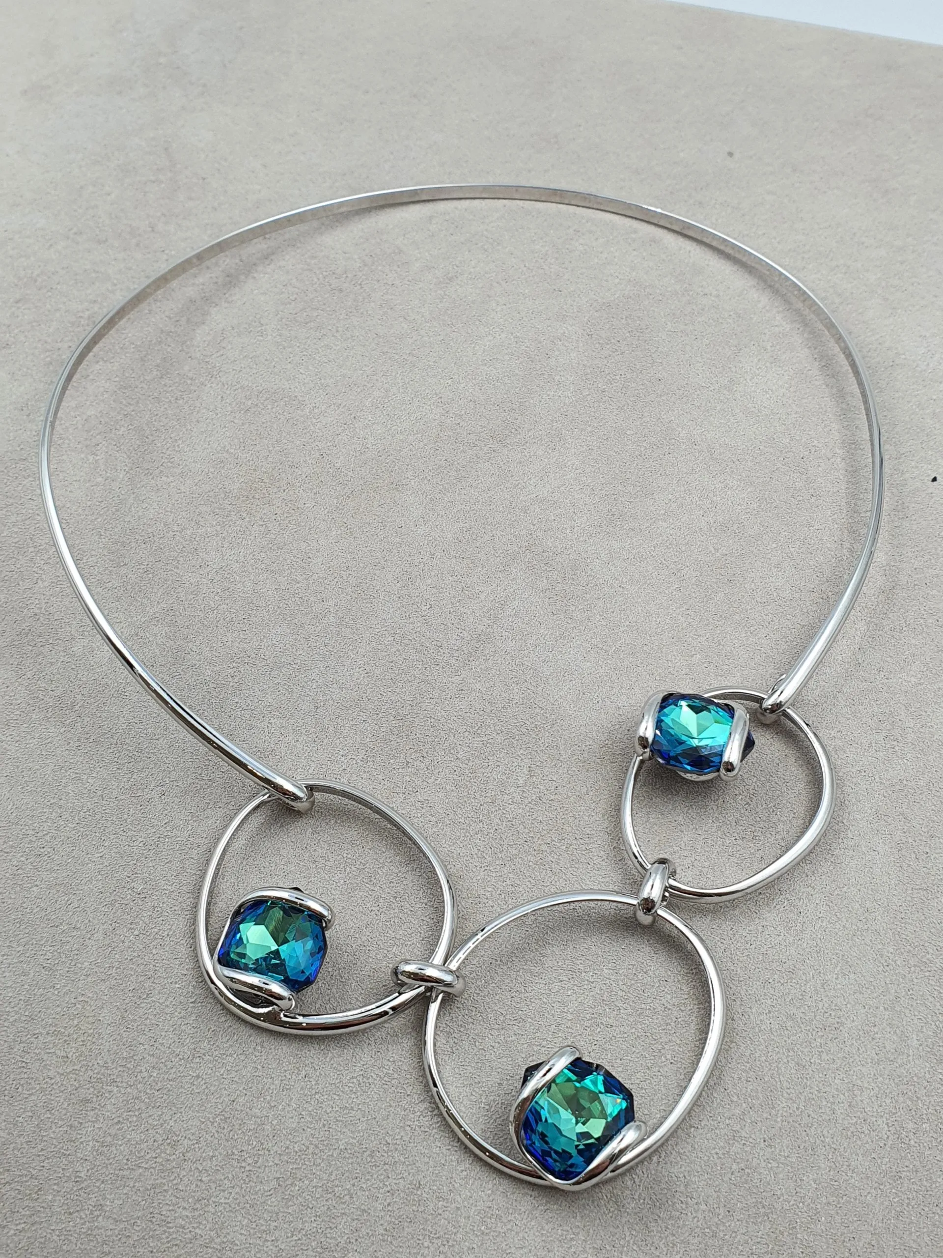 Musa - Bleu Bermudes - Argenté - Collier - Andrea Marazzini