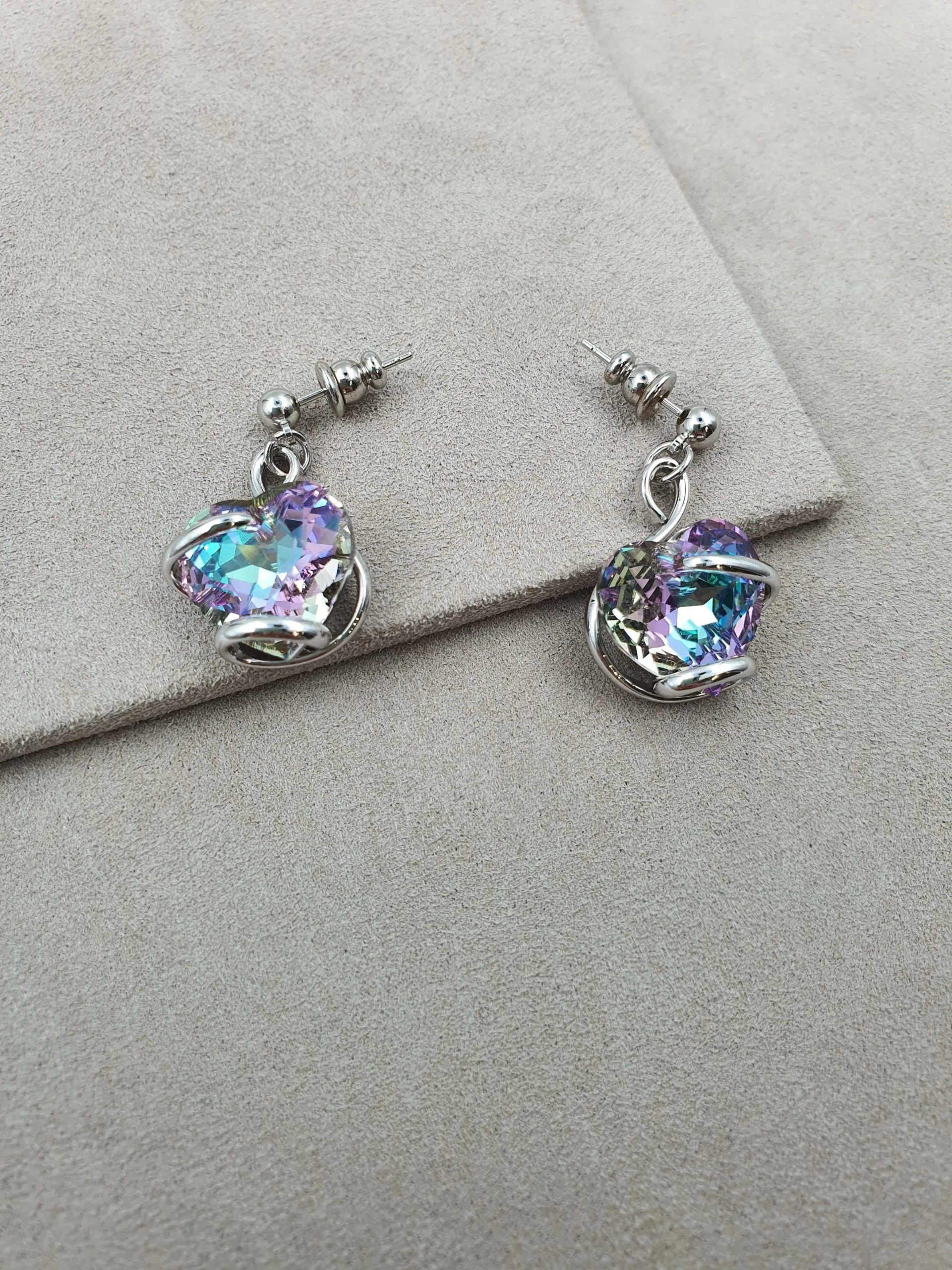 Coeur - Vitral Light - Argenté - Boucles d'oreilles - Andrea Marazzini