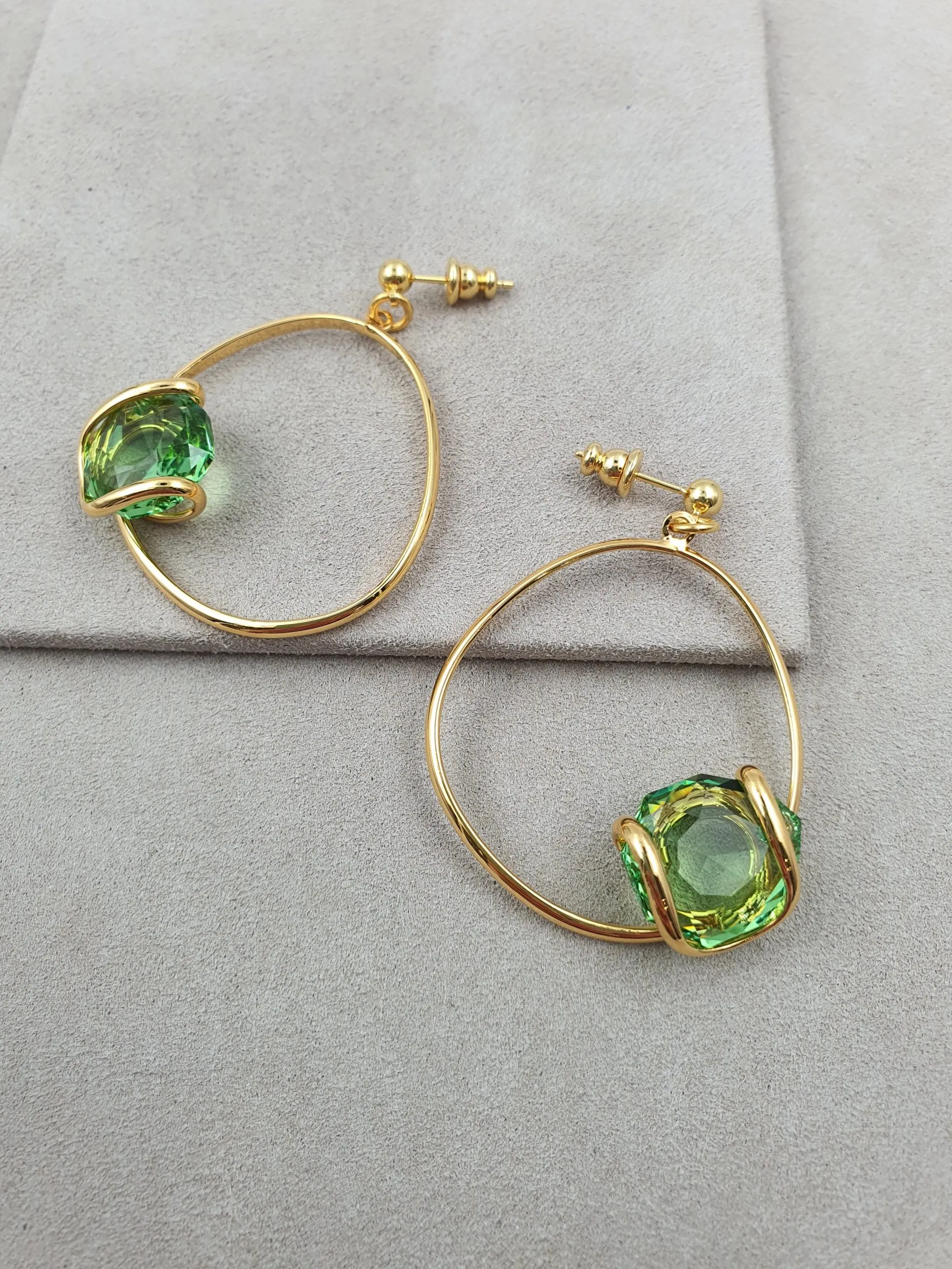 Musa - Vert Péridot - Doré - Boucles d'oreilles - Andrea Marazzini