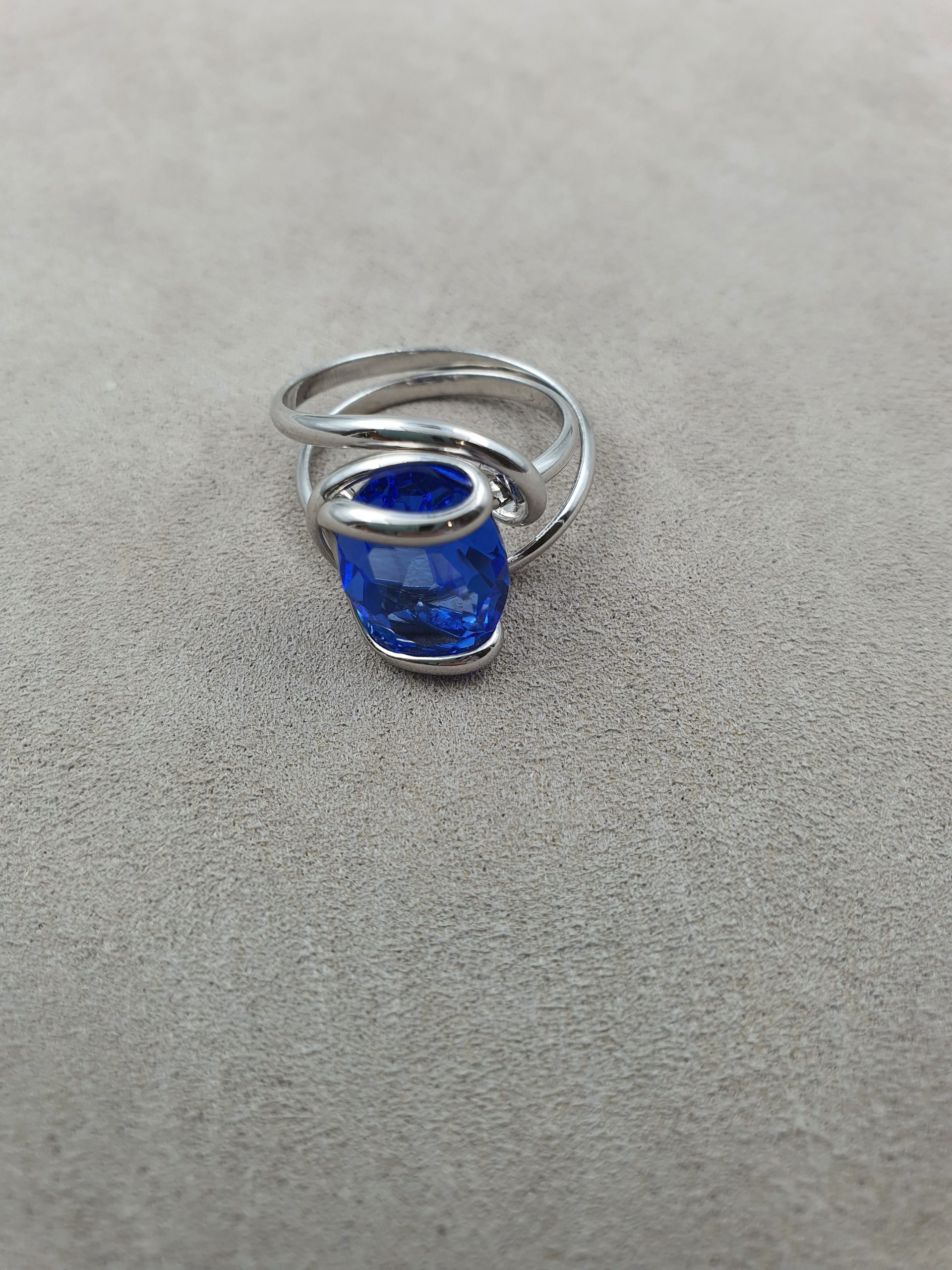 Mini - Bleu Saphir - Argenté - Bague - Andrea Marazzini