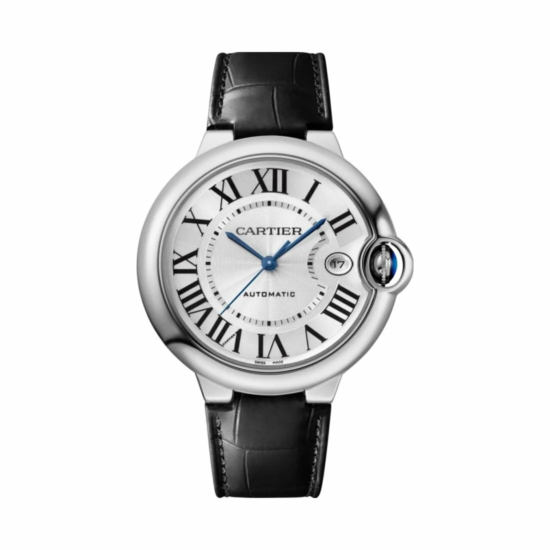 Achat Montre Ballon Bleu de Cartier 40mm, mouvement automatique, acier, cuir
