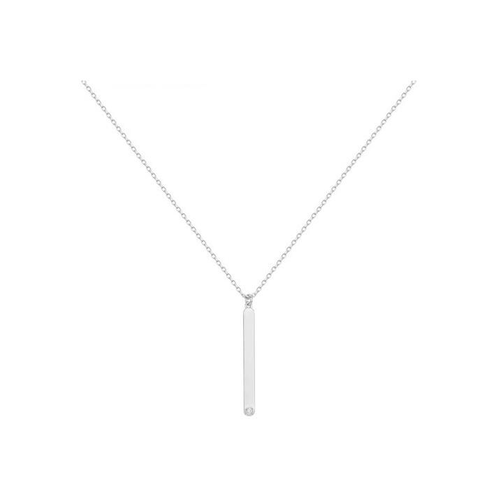 Collier mono-motif La Garçonne en argent et diamant