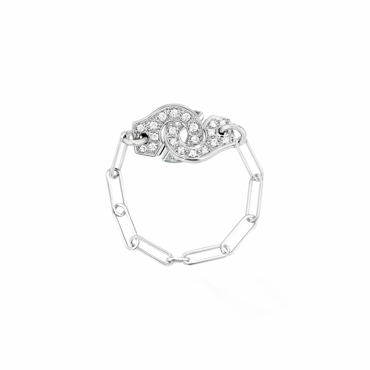 Achat Bague chaîne Menottes dinh van en or blanc et diamants R7.5
