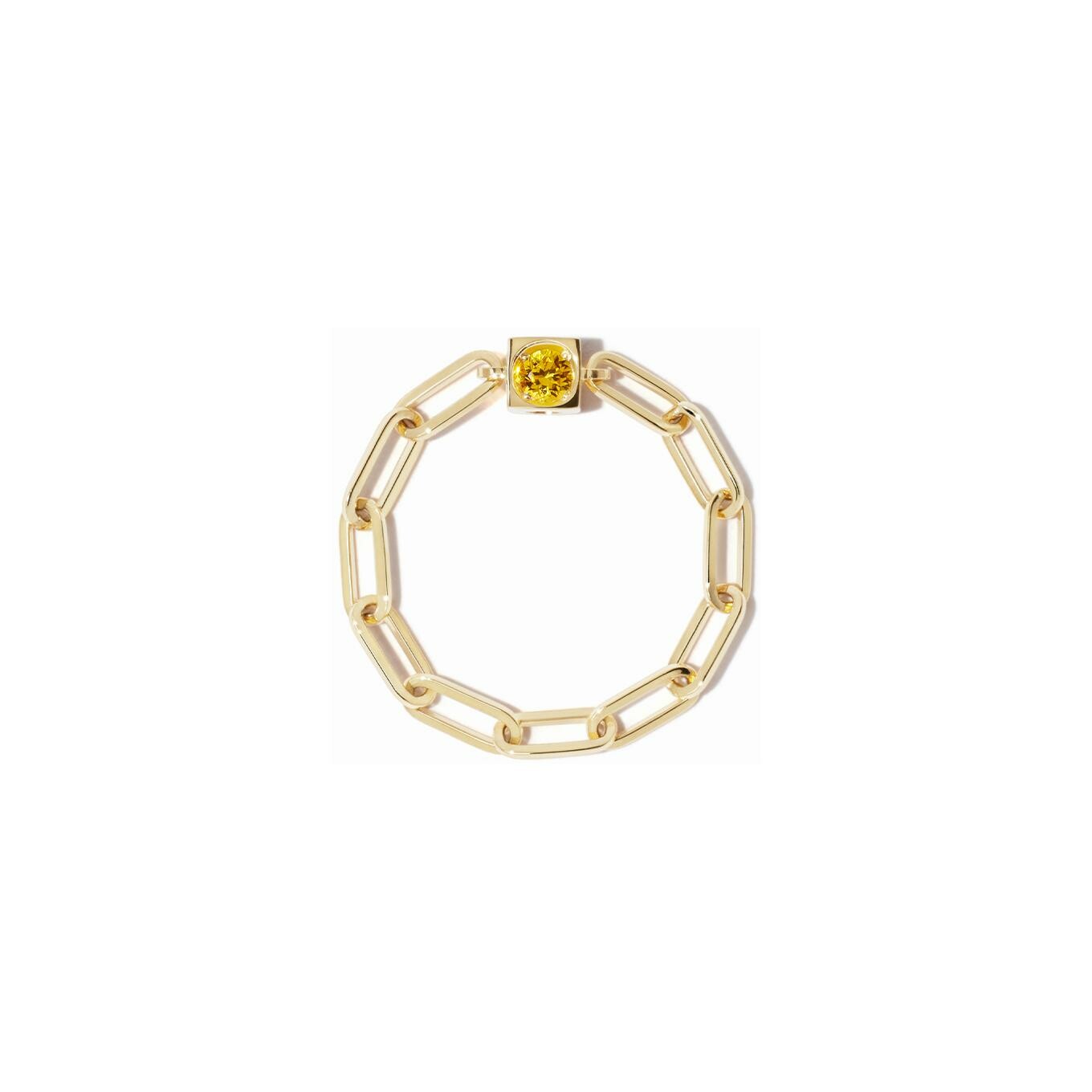 Achat Bague dinh van Le Cube Diamant en or jaune et saphir jaune