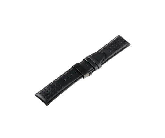 Universel Bracelet de montre [24 mm] noir avec boucle déployante en noir Ref. 23834