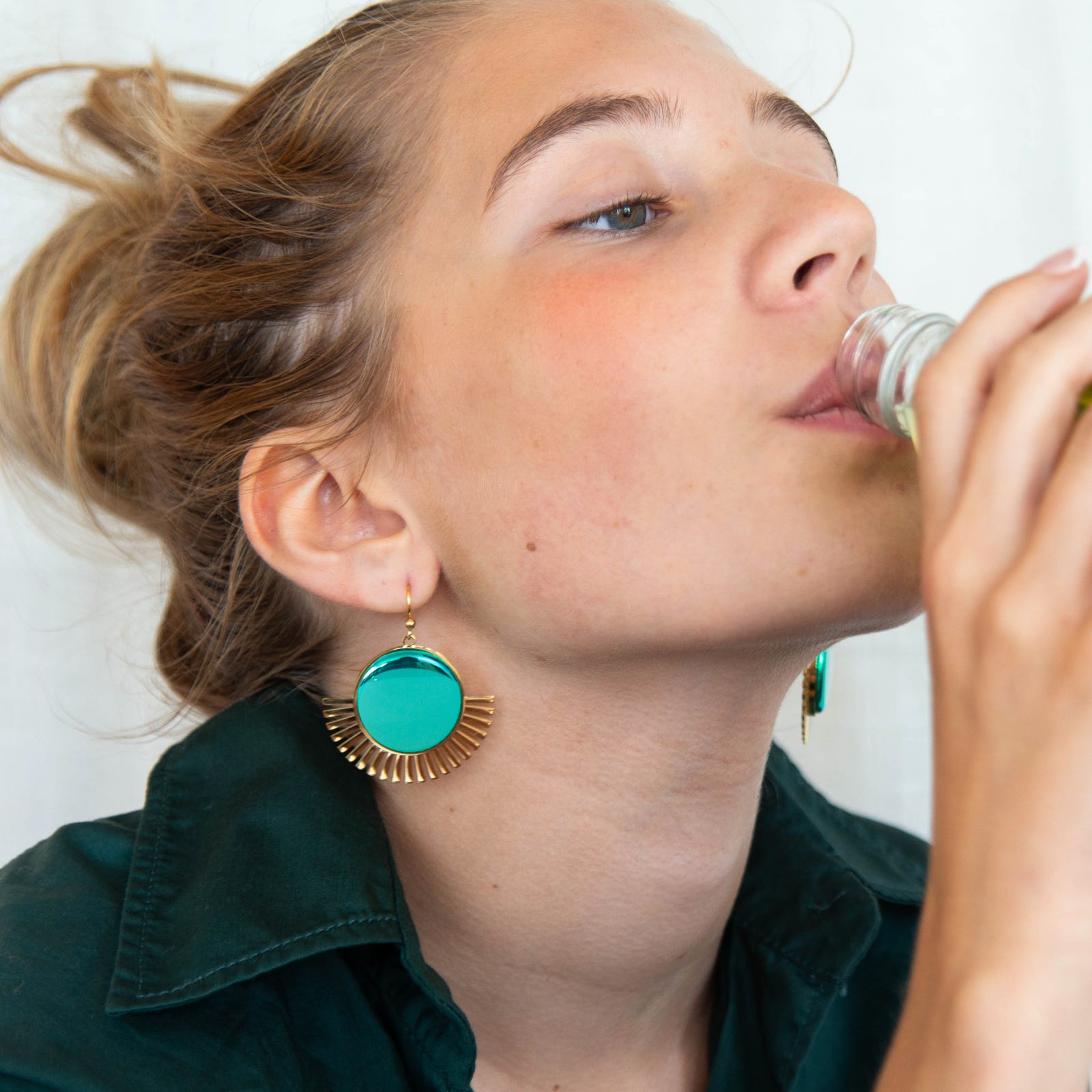 Créoles - Acier Doré - Soleil - 25mm - Yaya Factory