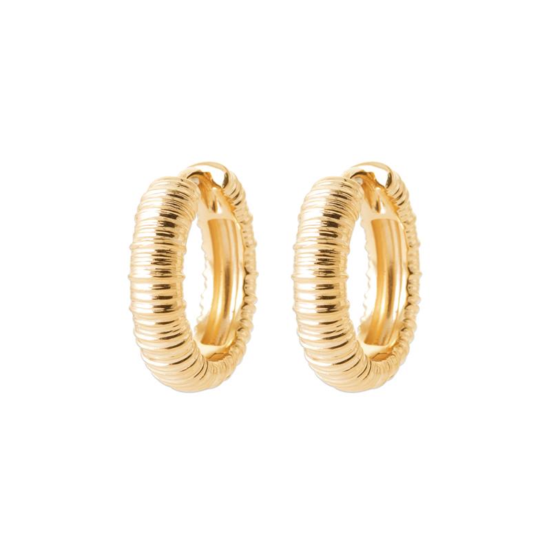 Hypnotique - Plissé - Créoles - Plaqué Or