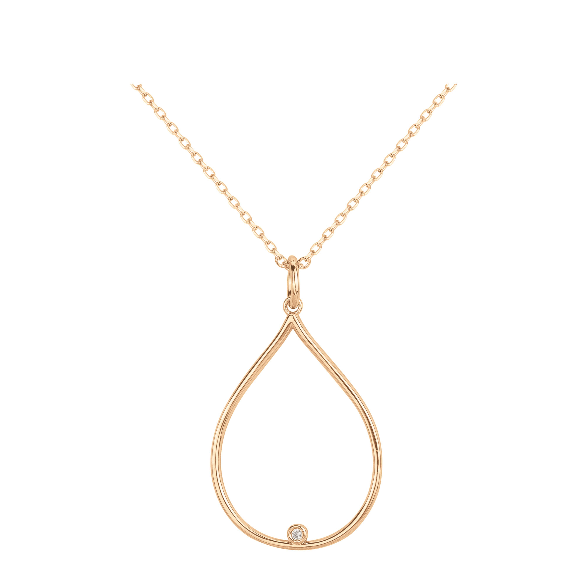 Collier chaîne La Garçonne en plaqué or et diamant